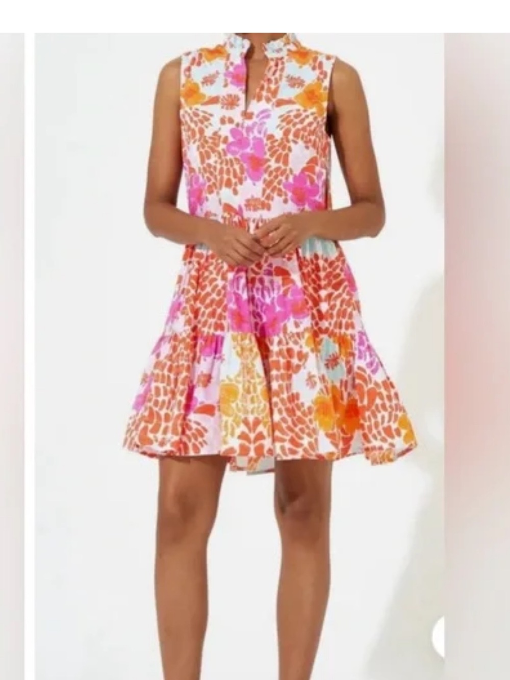 Oliphant x Tuckernuck Yoke Sleeveless Dress Antigua Orange sz large